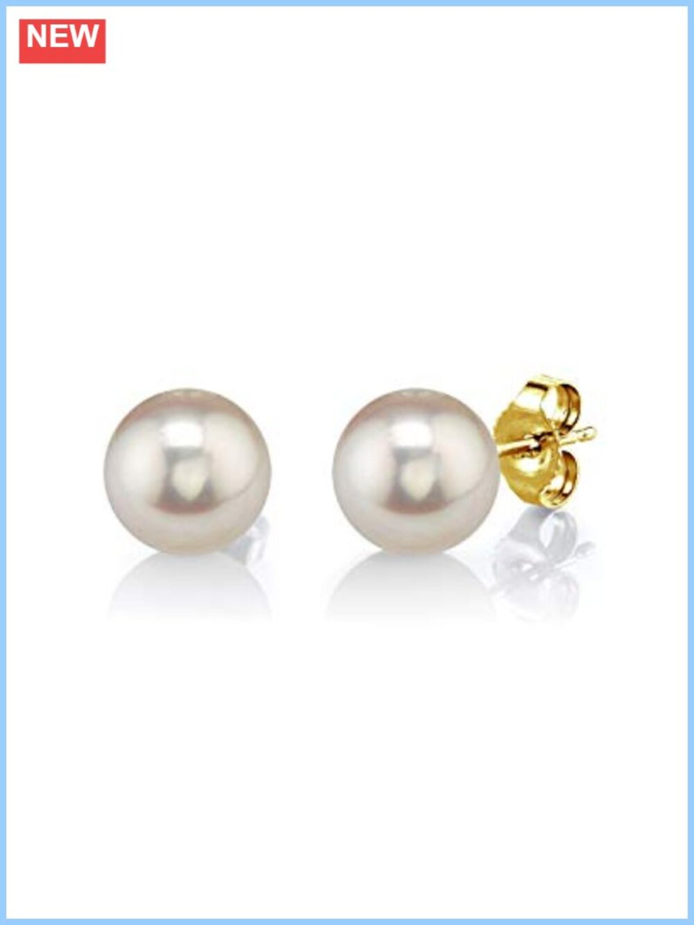 14K Yellow Gold 6.5-7.0mm Freshwater Pearl Stud Earrings for Women
